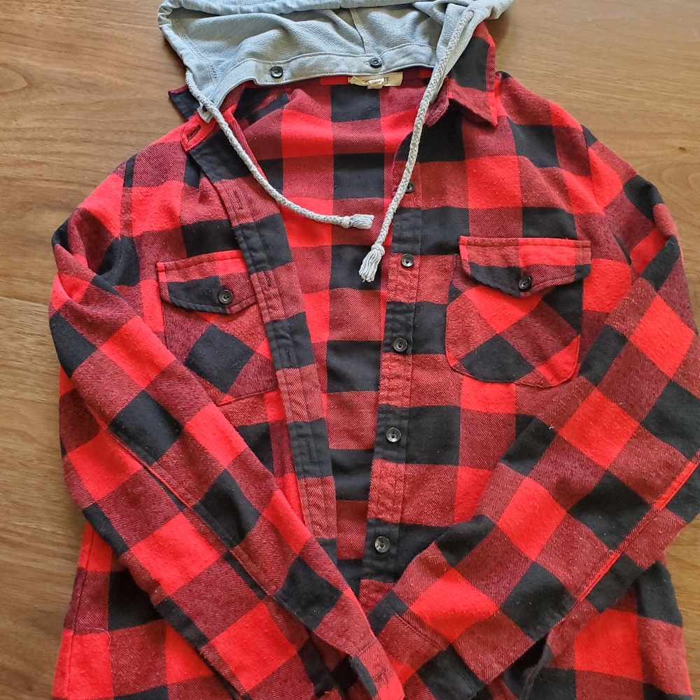 SOLD!!! Black and Red Checkered Flannel